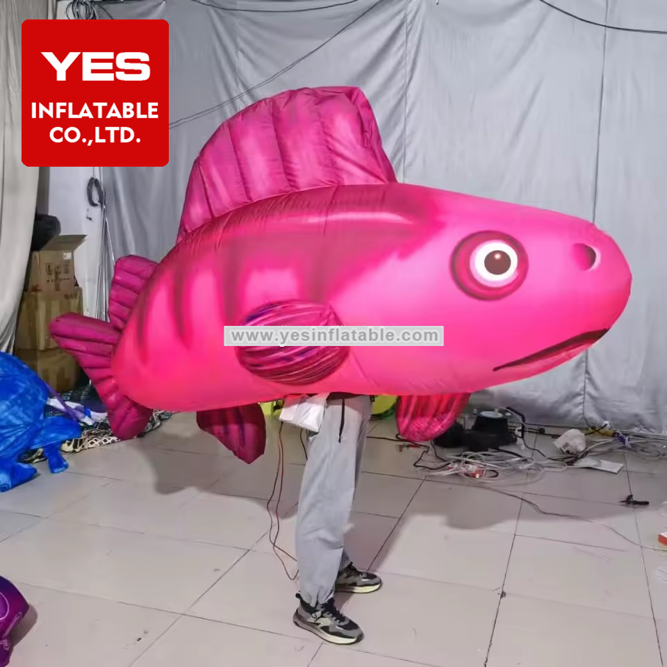 Parade Performance Inflatable Ocean Animal Model Orange Inflatable Fish Costume