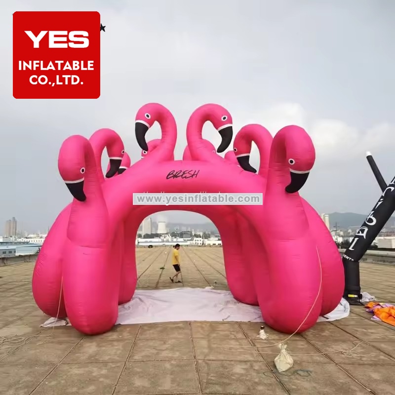 huge air blow up wedding entrance gate pink flamingo inflatable arch