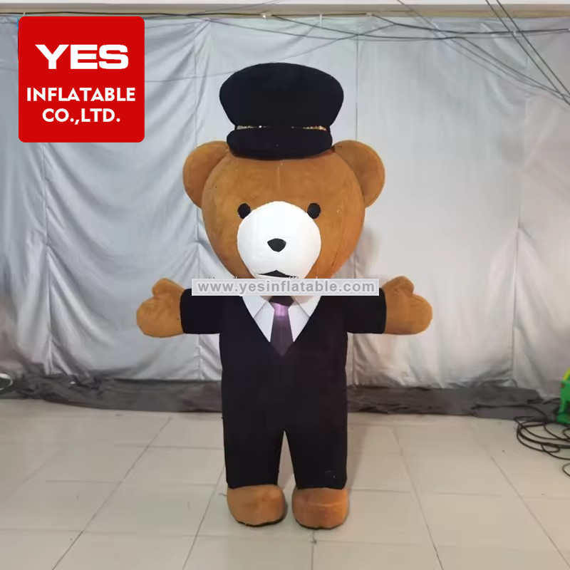 Brown Bear Mascot Costume Inflatable Plush Teddy Bear Costume Wear Suit Inflatable Bear Costume