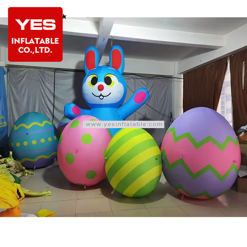 High Quality Easter Inflatable Animal Model Inflatable Cartoon Rabbit Inflatable Bunny With Egg