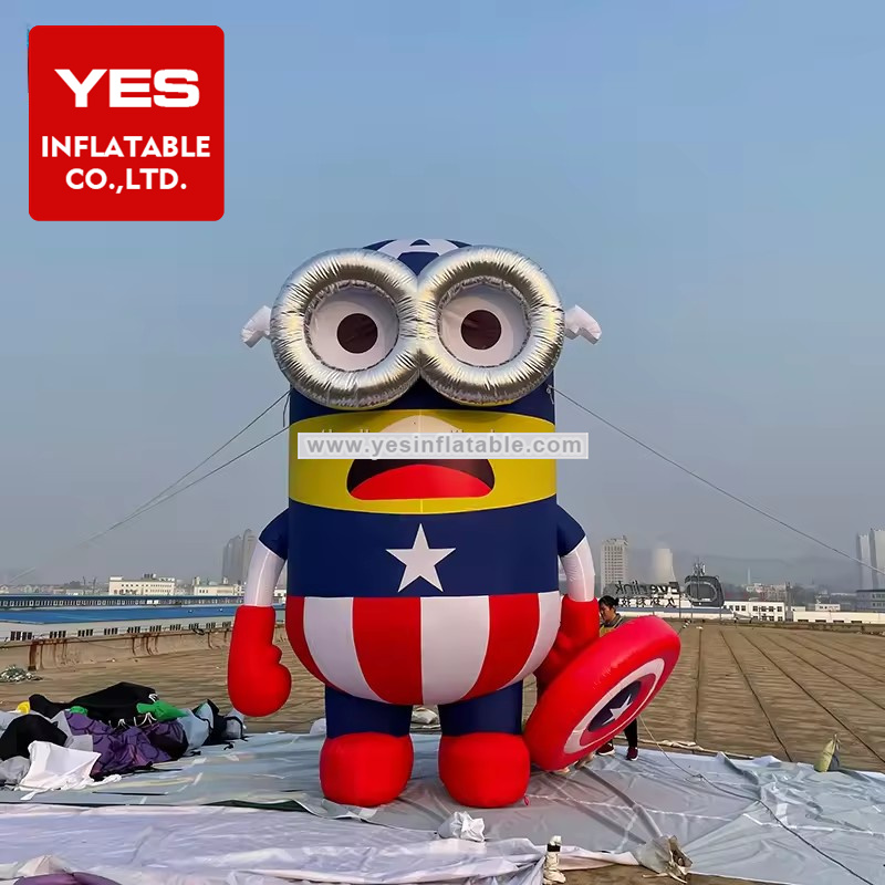 Customize Parade Balloon Yellow Cartoon Model Giant Inflatable Characters for Advertising