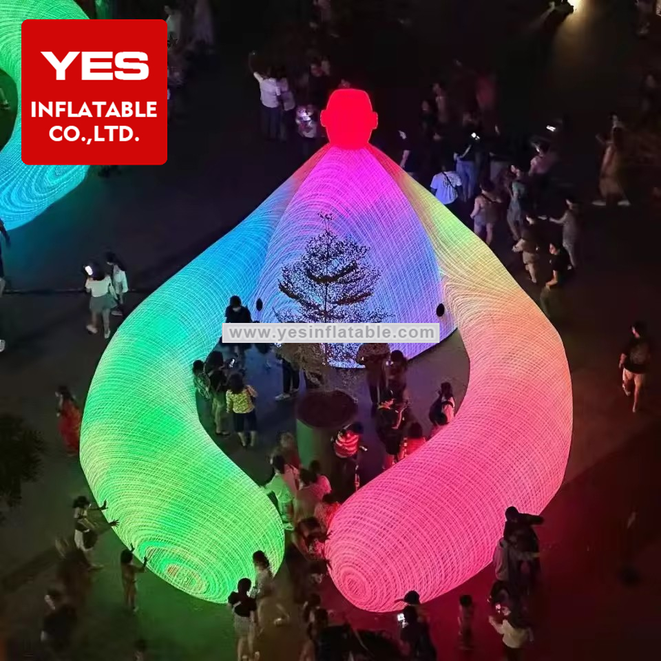 art design Installation psychedelic inflatable sculpture outdoor festival decoration lighting inflatable trippy