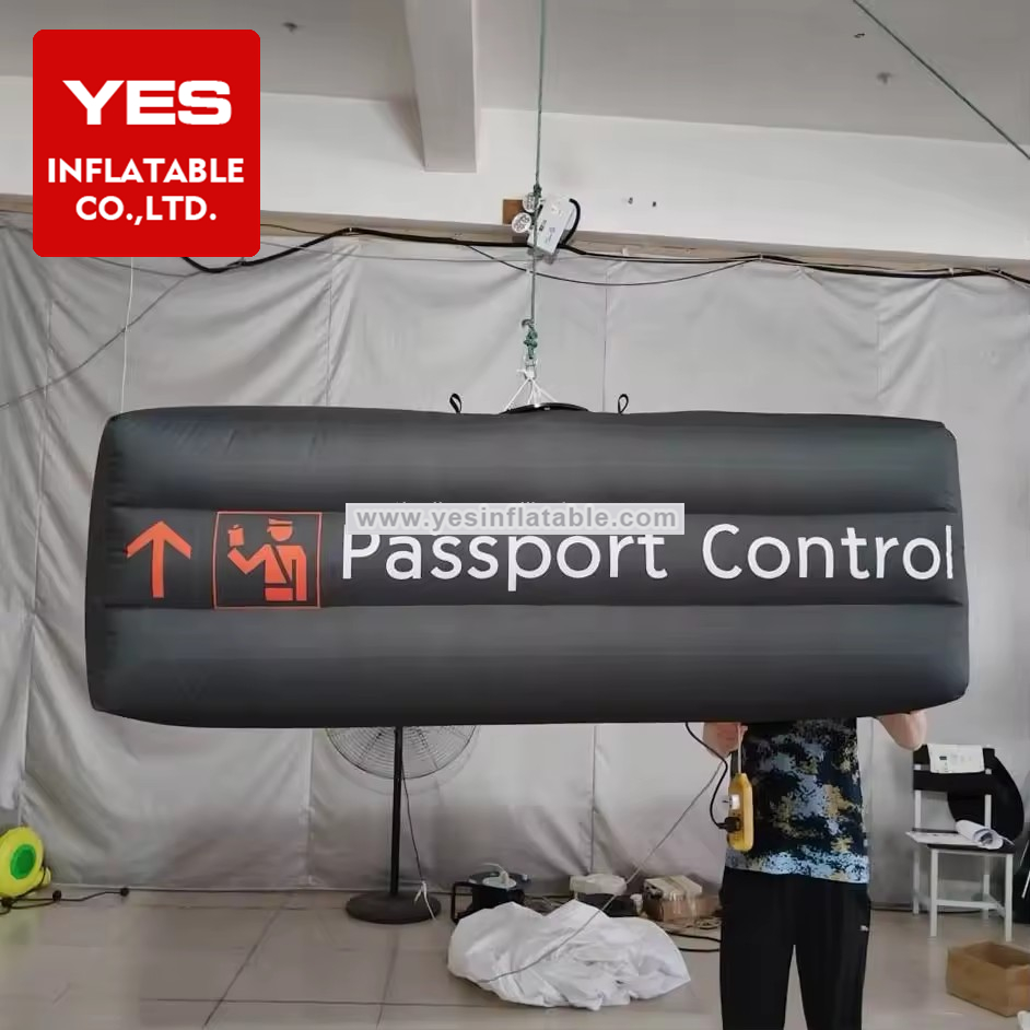 High Quality Airport Inflatable Advertising Board Hanging Inflatable Airport Passport Control Signs