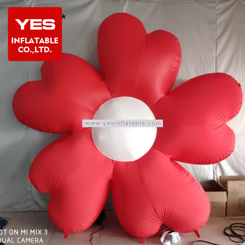 Beautiful Design Inflatable Plants Flowers Stage Decoration Red Inflatable Flower