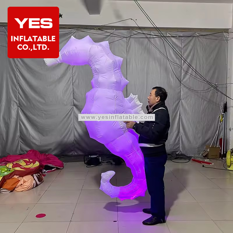 Wholesale Cheap High Quality Inflatable Ocean Animal Model Inflatable Seahorse Costume With Led Light