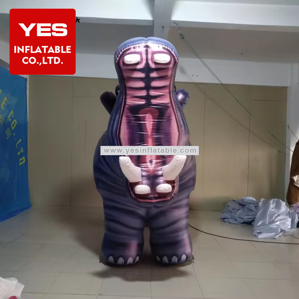 Customized Inflatable Animal Model Big Mouth Inflatable Hippo