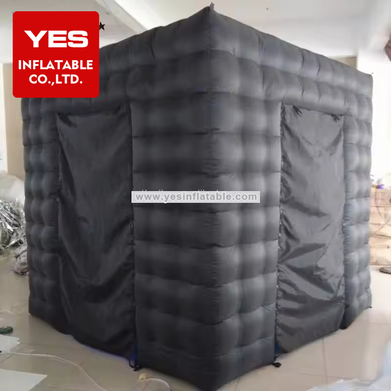 Hot Sale Inflatable Cube Tent Black Inflatable Led Photo Booth For Weddings