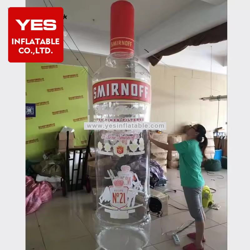 Customized Inflatable Advertising Model Clear Transparent Inflatable Wine Bottle For Pub