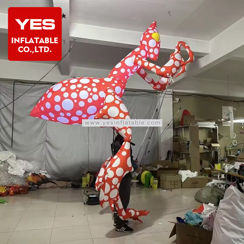 Stage Performance Inflatable Parade Costume Led Light Red Inflatable Mantis Costume