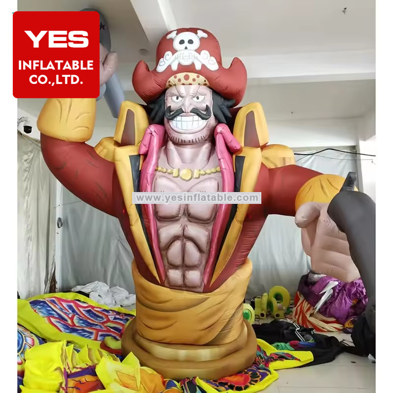 Amusement Park Decoration Giant Inflatable Cartoon Charater Model Inflatable Pirate With   Pistol