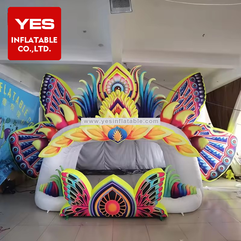 Outdoor party decorations Inflatable DJ butterfly stage inflatable butterfly booth