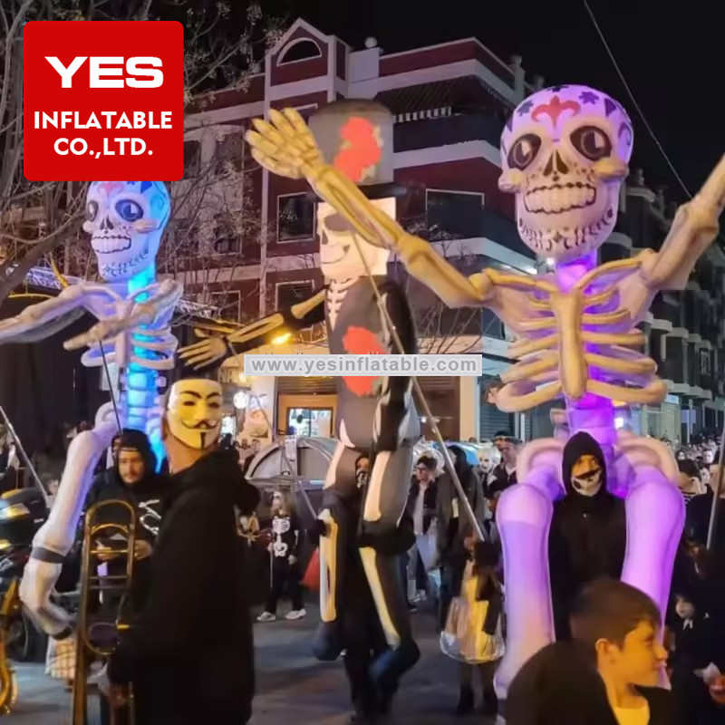 Los Muertos Parade Performance Walking Puppet lighted dead inflatable halloween skeleton