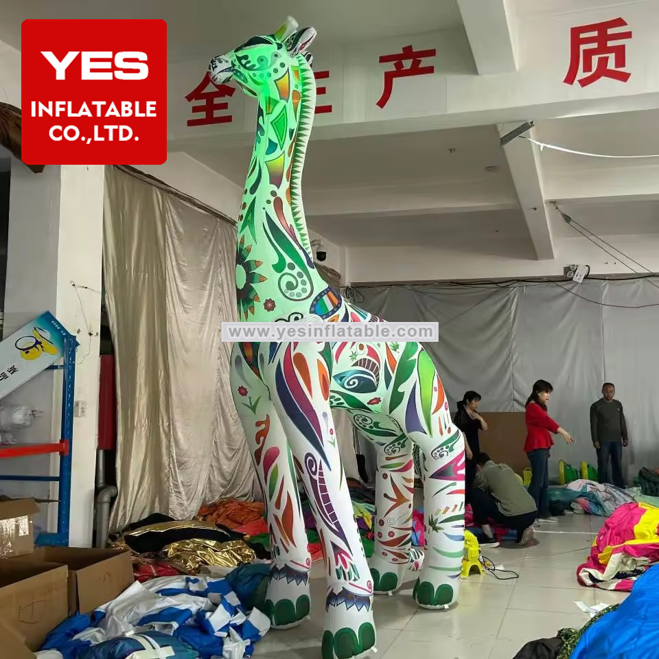 Led Inflatable Animal Model Printing Inflatable Giraffe For Outdoor Decoration