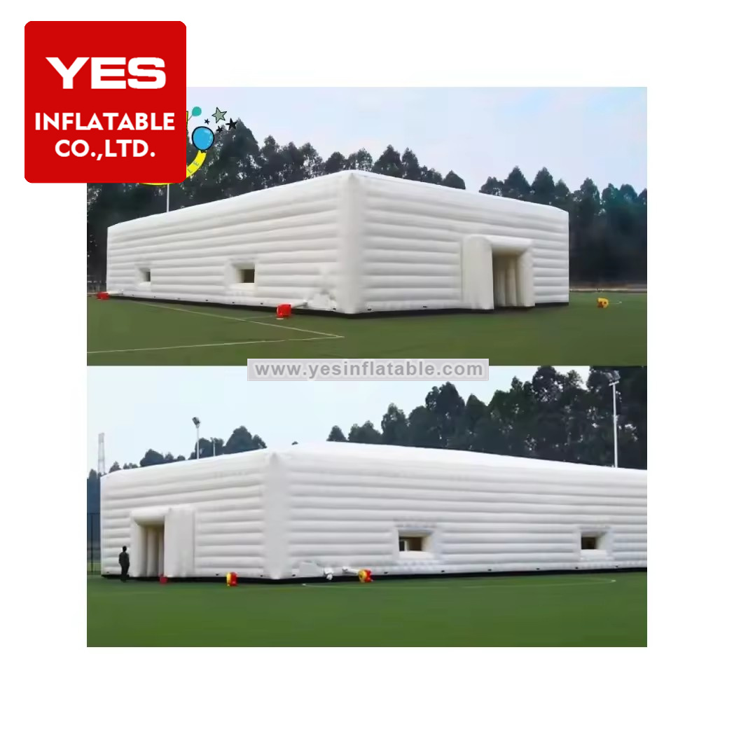 Mobile event stage supplies inflatable air blown shelter tent