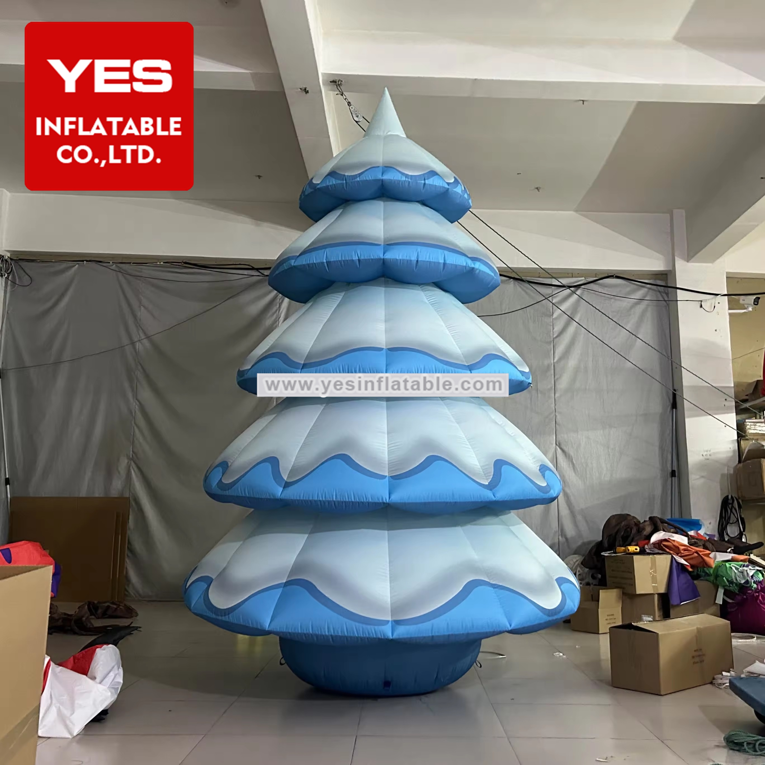 outdoor lighted color changing christmas snow tree giant blow up christmas ornament