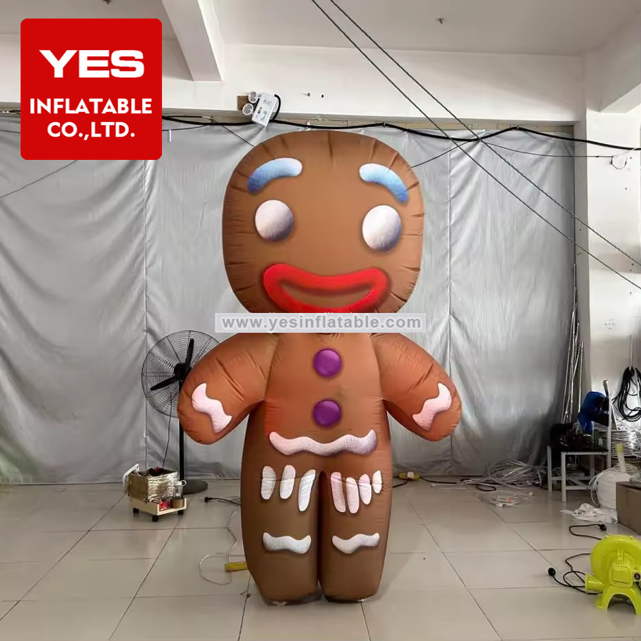 Holiday Parade Inflatable Christmas Costume Inflatable Gingerbread Man Costume With Led Light