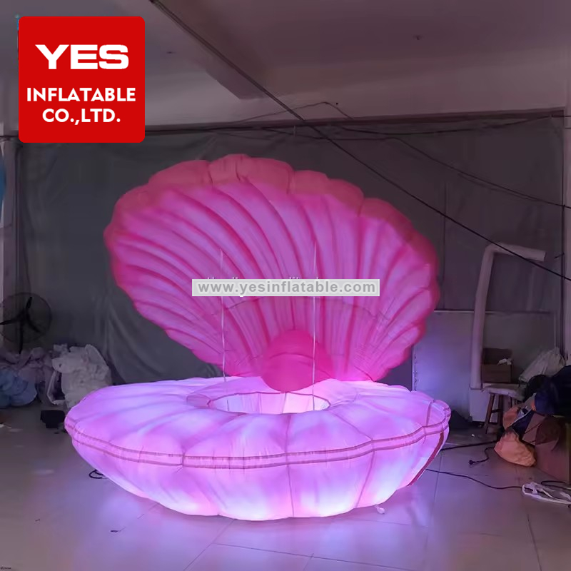 Custom led light inflatable stage shell seashell clamshell cowry giant clam shells for decoration