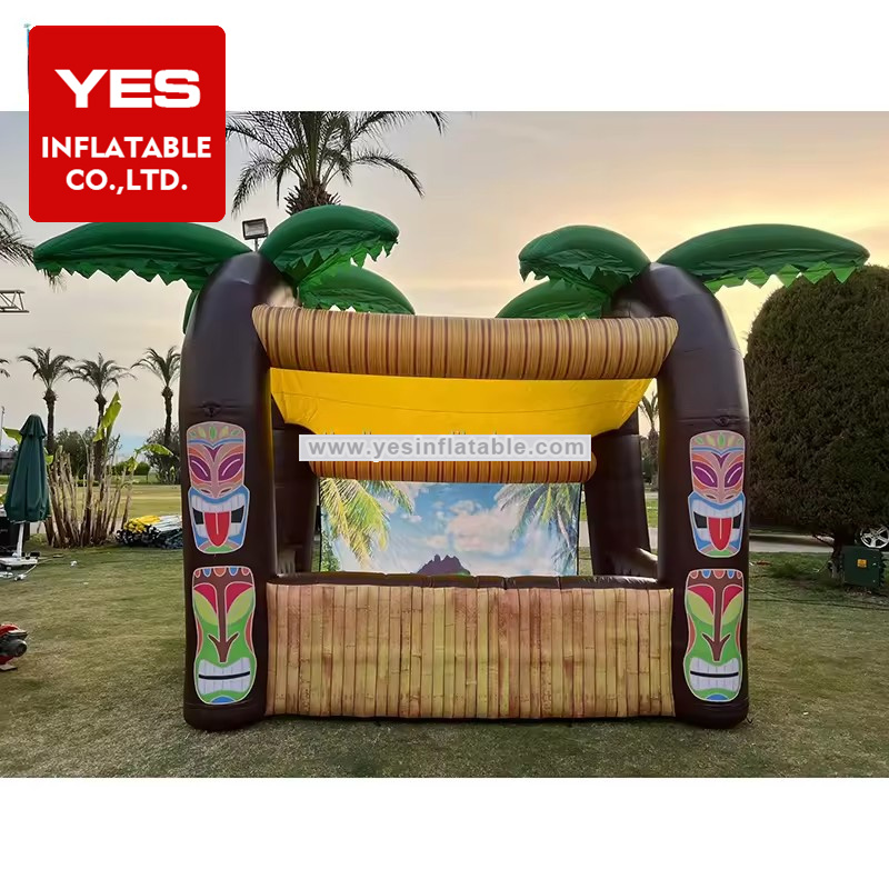 Hawaiian beach coconut trees inflatable saloon pubs Inflatable Tiki Beach Bar