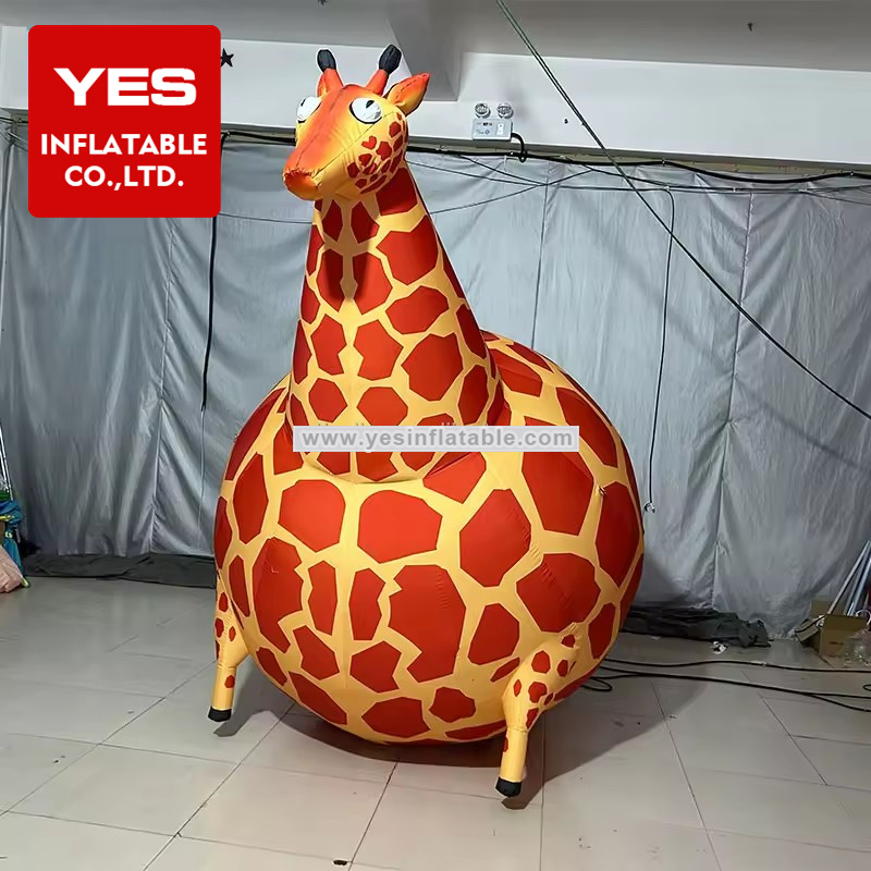 Outdoor Funny Animal Model Advertising Zoo Decoration Inflatable Giraffe