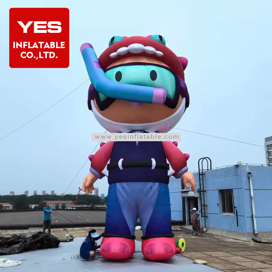 Customized Giant Blow Up Cartoon Charater Model Inflatable Diver