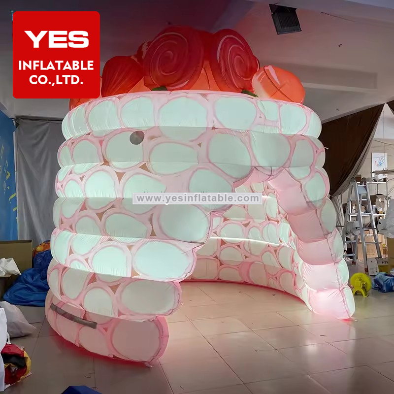 Advertising Booth Inflatable Cartoon Dessert Tent Inflatable Ice Cream Tent With Led Light