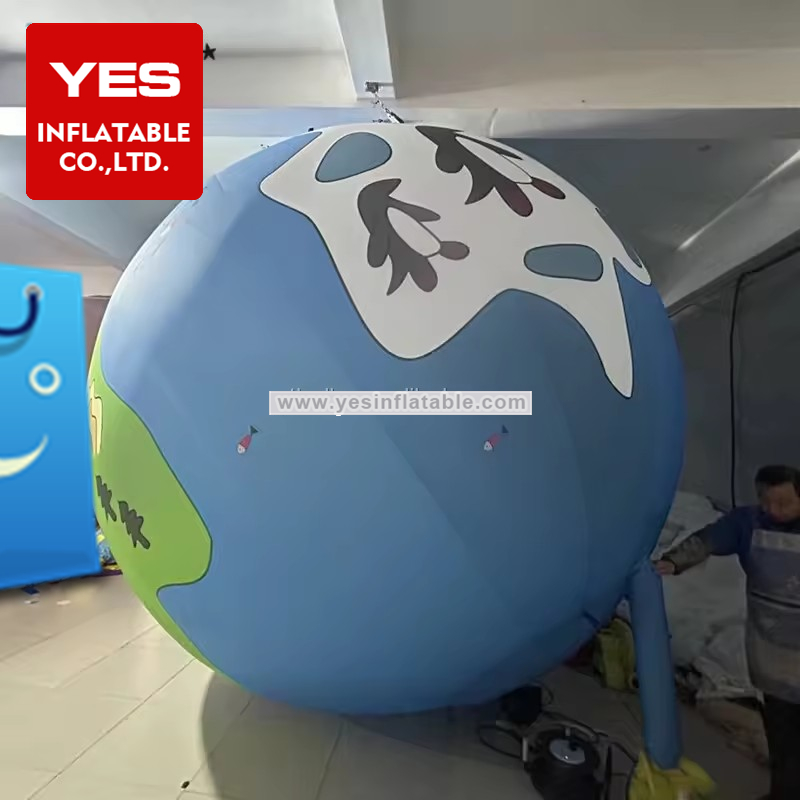 Amusement Park Decoration Inflatable Ball Inflatable Earth With Cartoon Lizard