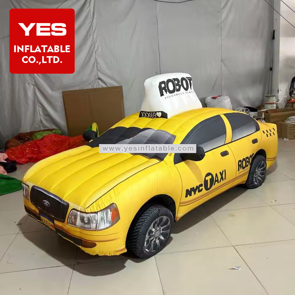 Custom yellow inflatable saloon outdoor advertising car