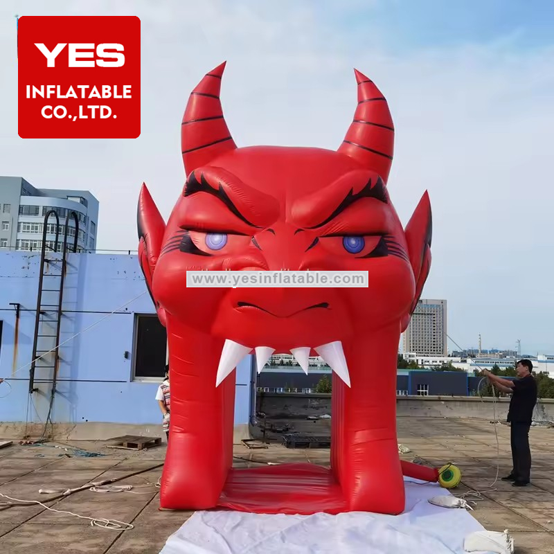 mascot devil sport Inflatable tunnel for football stadium