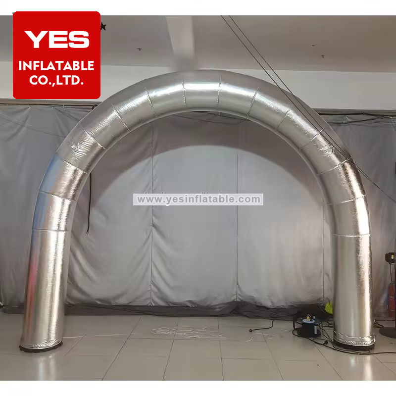 Customized Activity Entrance Silver Inflatable Arch