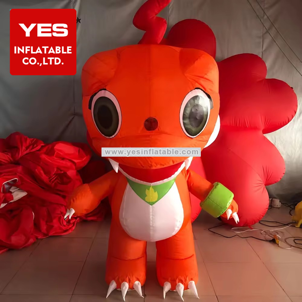 Cartoon Walking Costume Inflatable Dragon Mascot