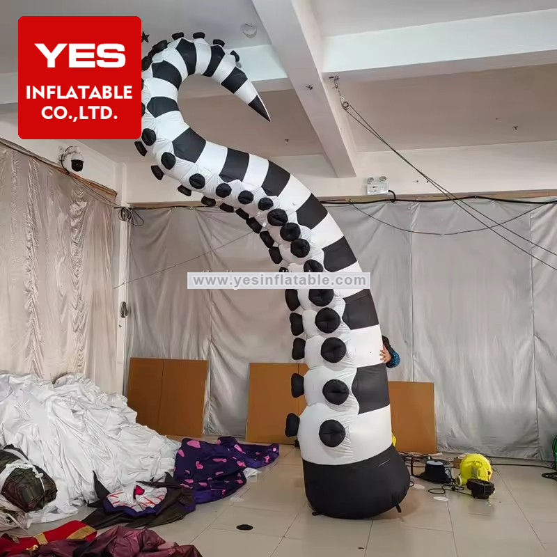 Holiday Stage Decoration Black White Stripe Inflatable Octopus Tentacle