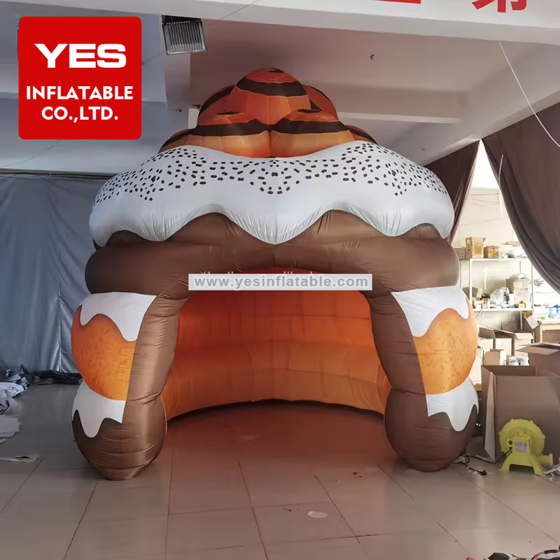 Best Quality Outdoor Inflatable Decorations Custom Ice Cream Shaped Inflatable Cake Tent