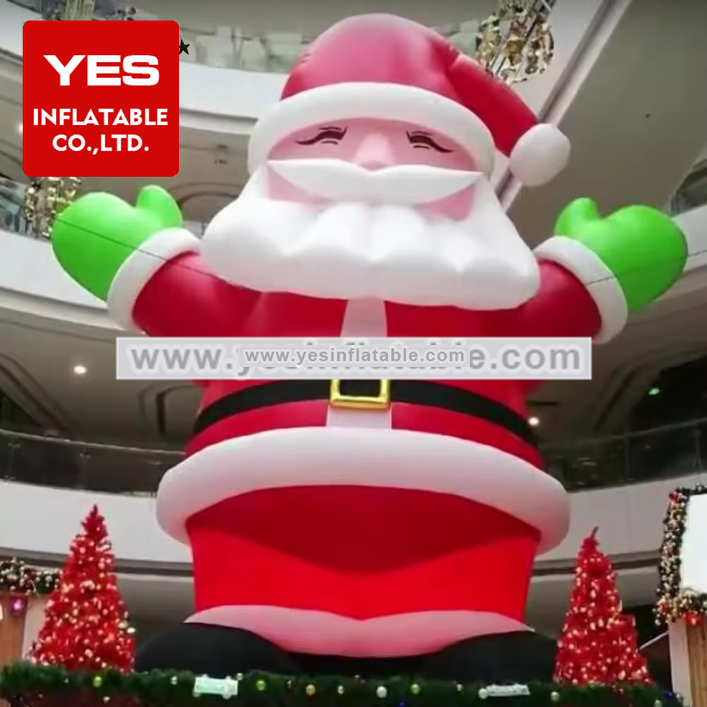 Yard decoration outdoor inflatable sitting santa claus big size with blower