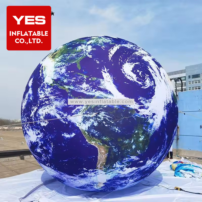 stage props decor large led earth globe planet inflatable world balloon