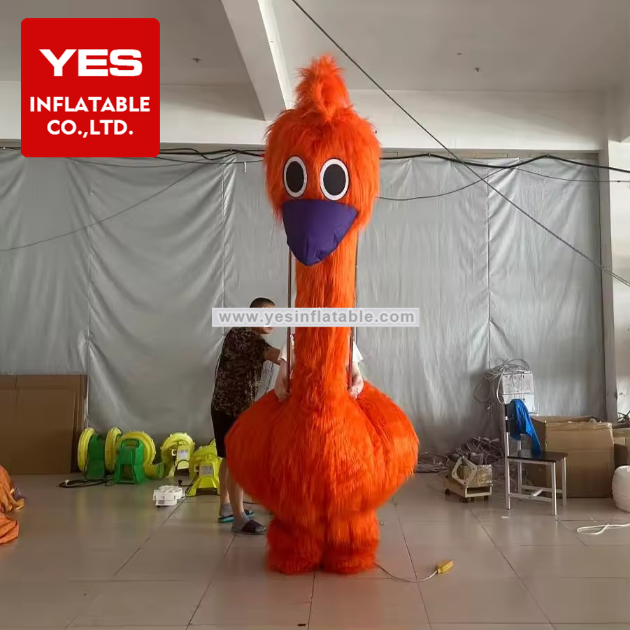 Best Sale Inflatable Mascot Costume Orange Inflatable Plush Ostrich Costume