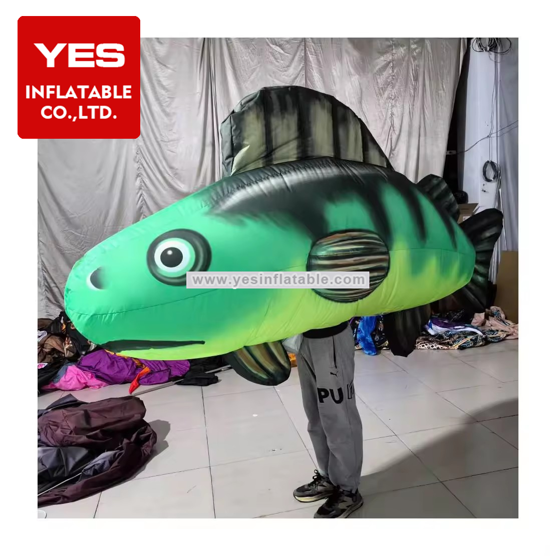 74 Beautiful Inflatable Walking Costume Green Inflatable Fish Costume