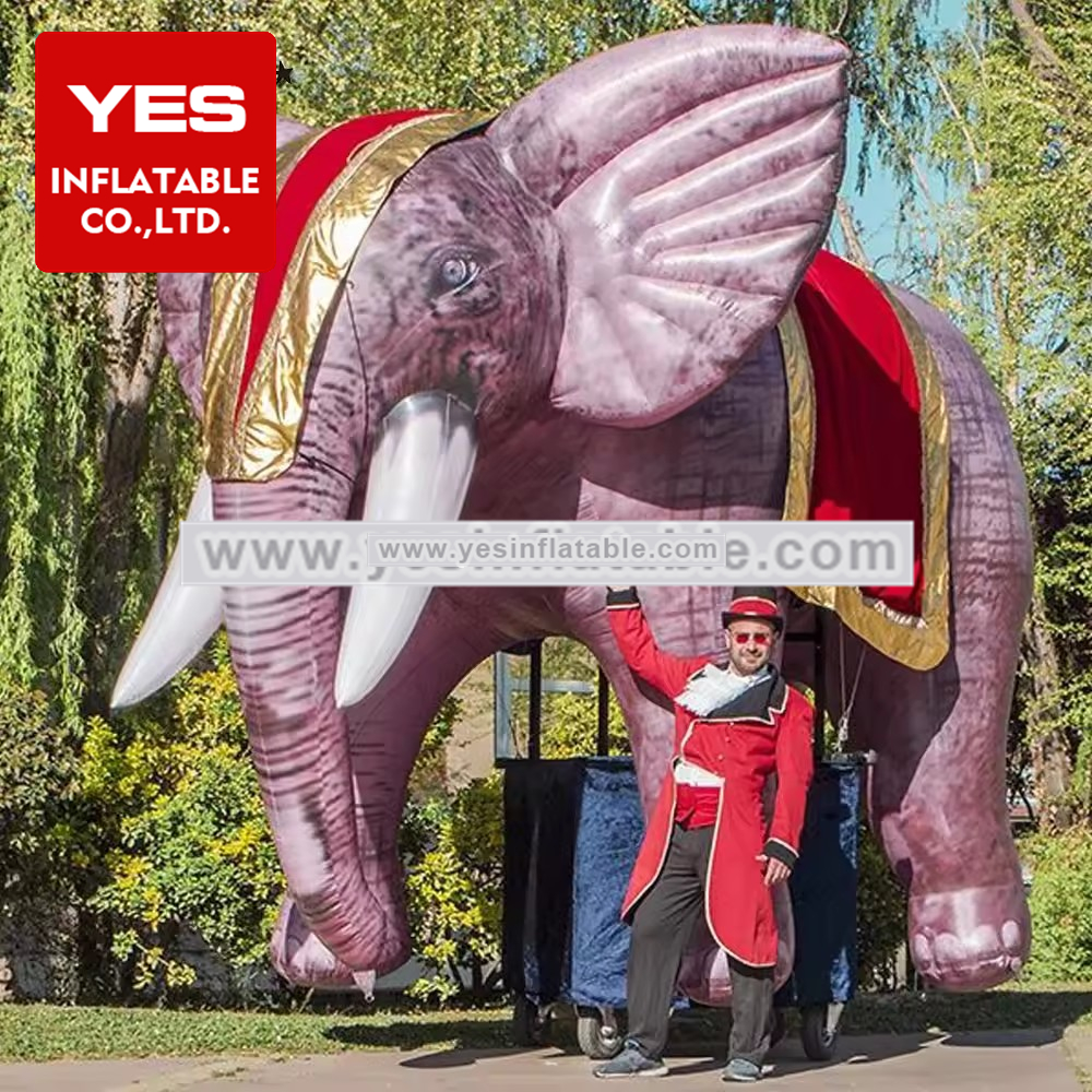 Outdoor Activities Decoration simulation grey inflatable giant elephant sculpture