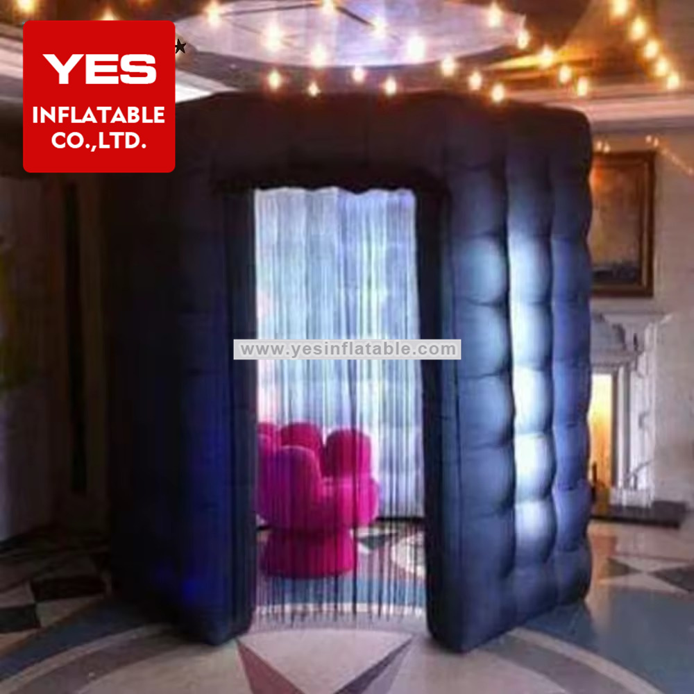 black LED inflatable 360 photo booth enclosed