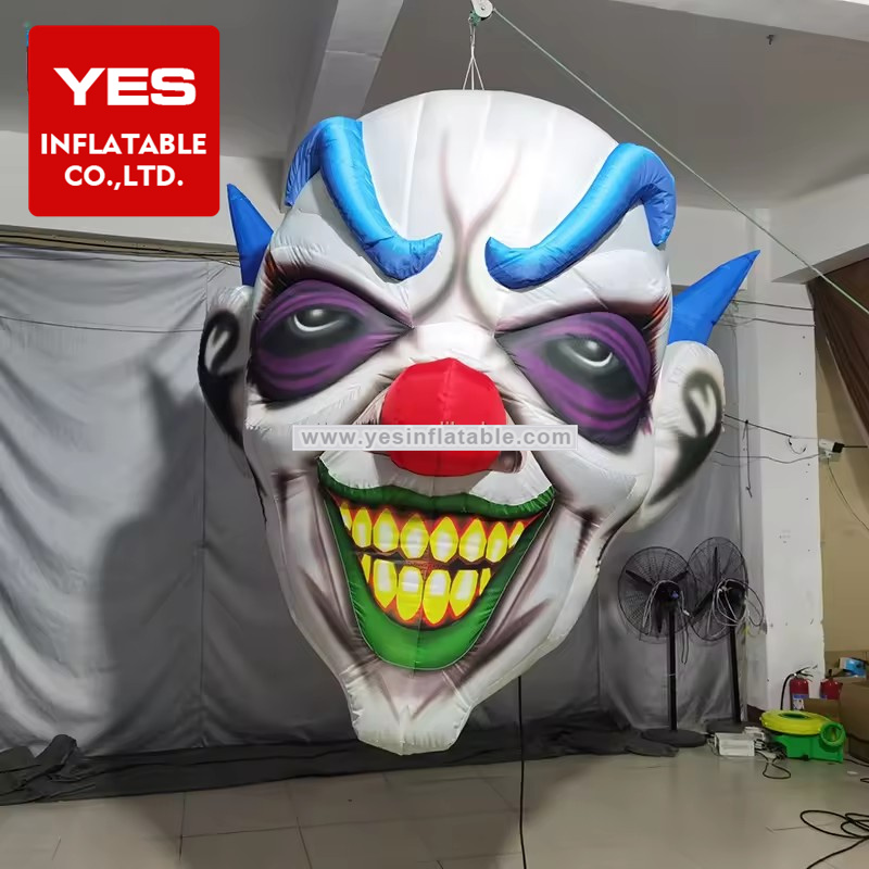 Newly Design Giant Inflatable Halloween Hanging Inflatable Clown Head Models For Decoration