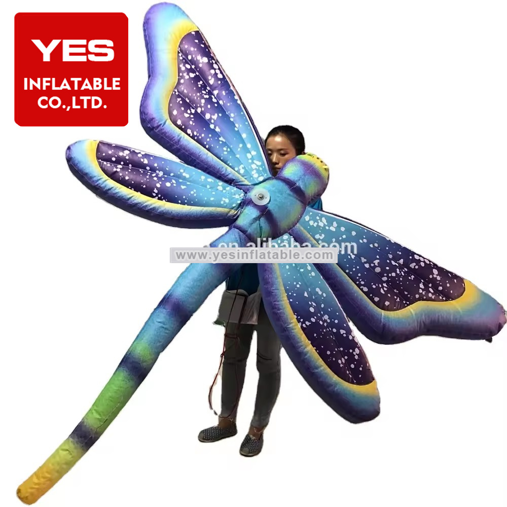 Outdoor music festival walking puppet advertising animal giant inflatable dragonfly