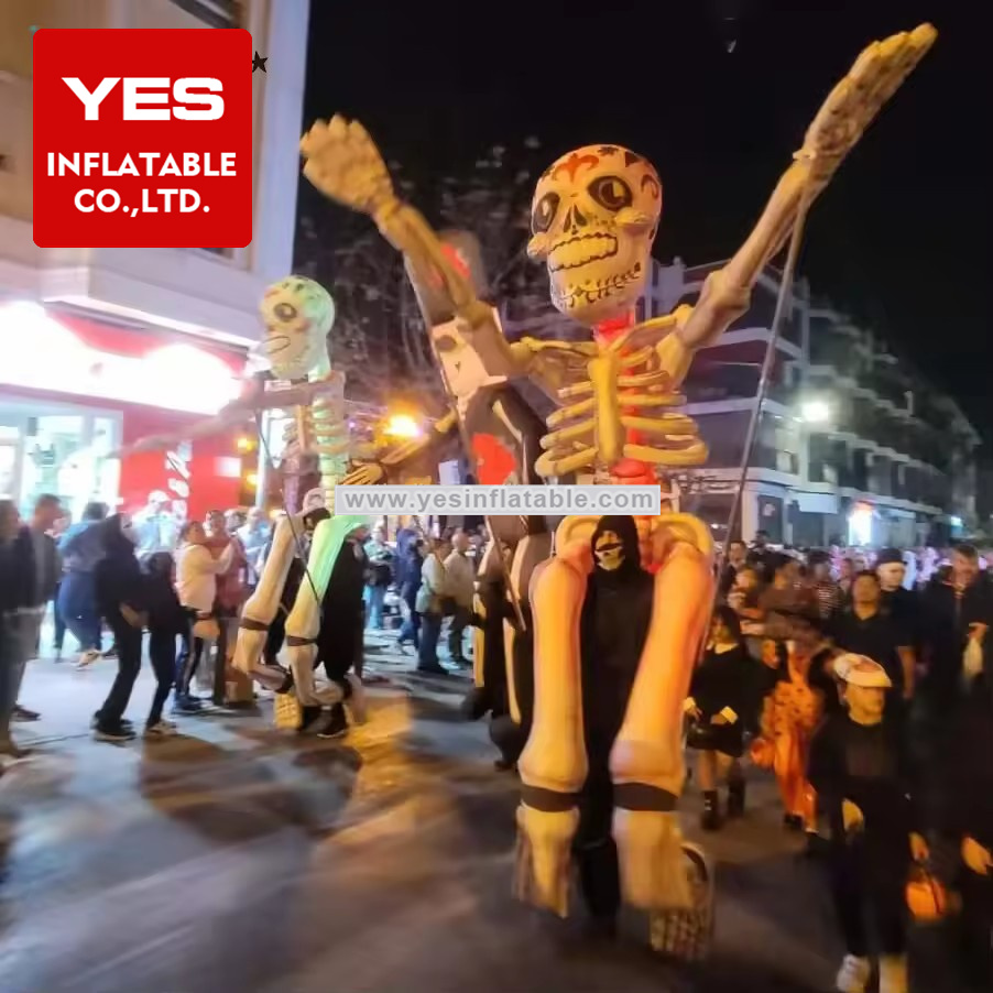 Halloween Outdoors Street Inflatable Parade Costume Inflatable Human Skeleton Costume