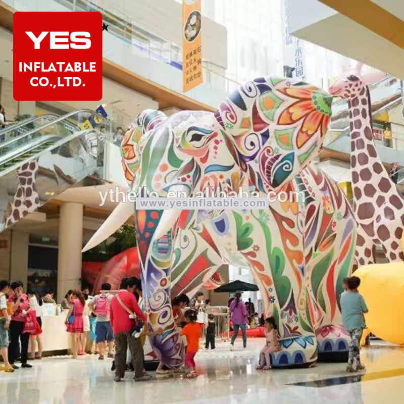 Customized Inflatable Cartoon Animal Inflatable Elephant For Circus Event Advertising