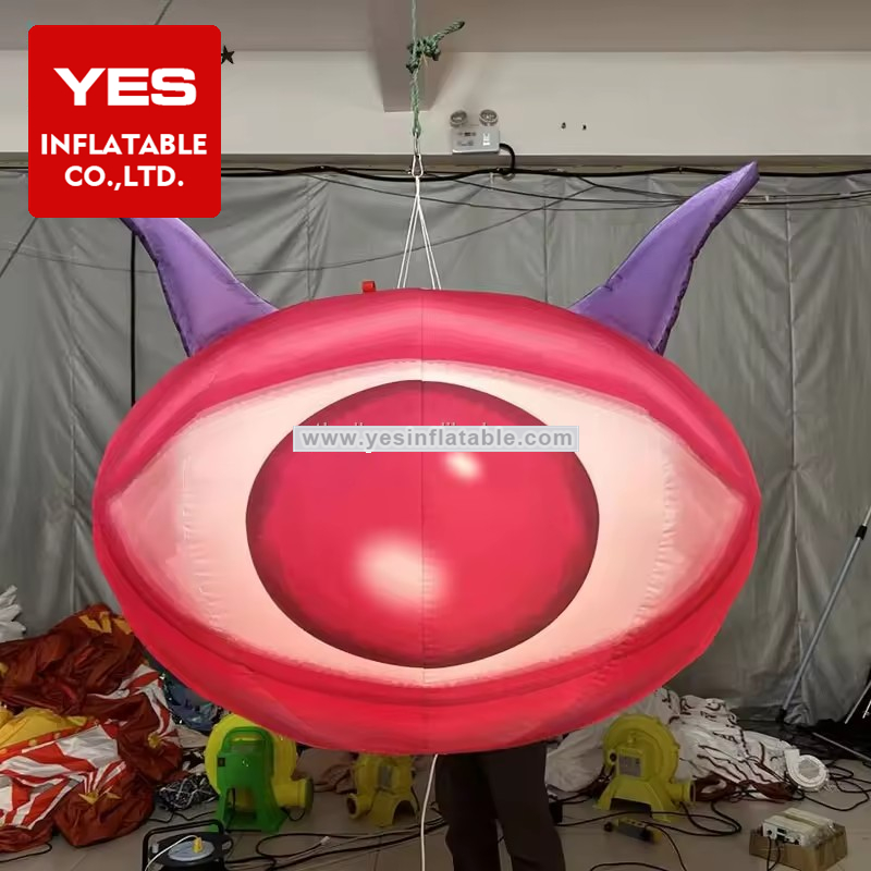 Halloween Decoration Blow Up Yard Decoration Custom Colourful Led Hanging Inflatable Eye Monster