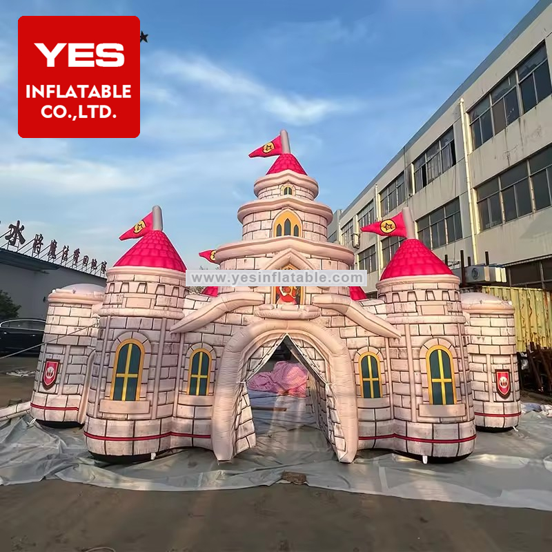 princess castle entrance blow up arch stage play prop inflatable castle gate