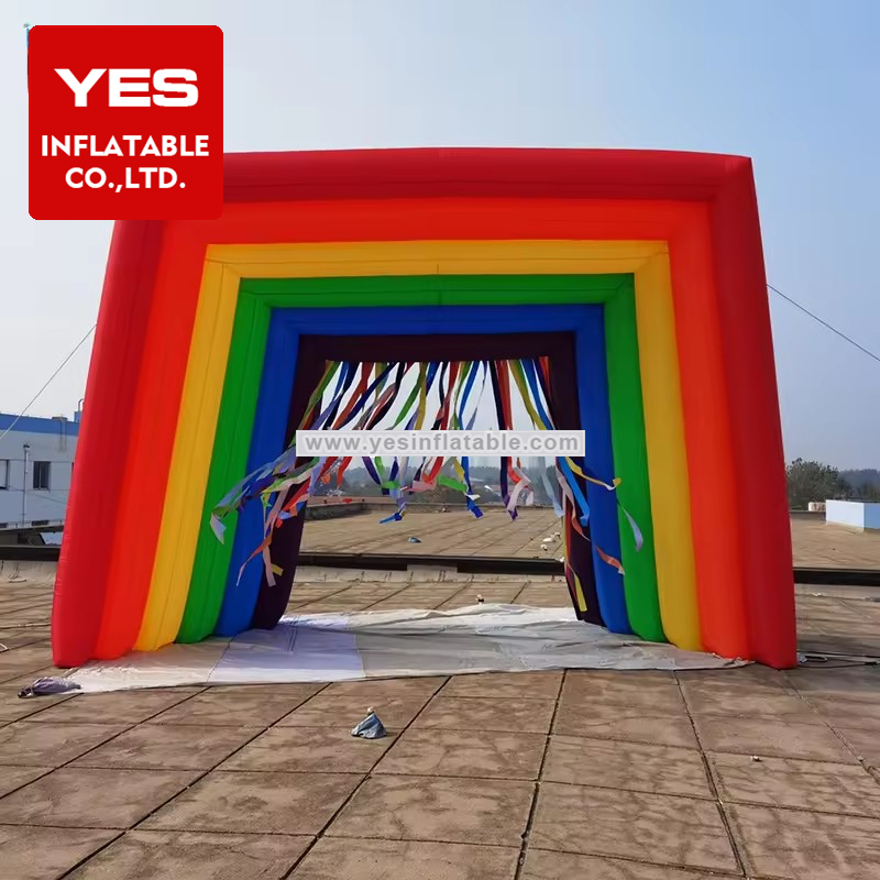 Customized Inflatable Arches Advertising Rainbow Arch Square Inflatable Rainbow Arch