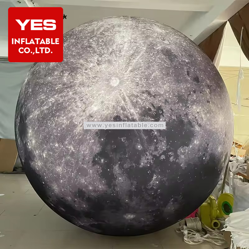 Led Light Inflatable Moon Inflatable Planet Ballon For Events Decoration Exhibition