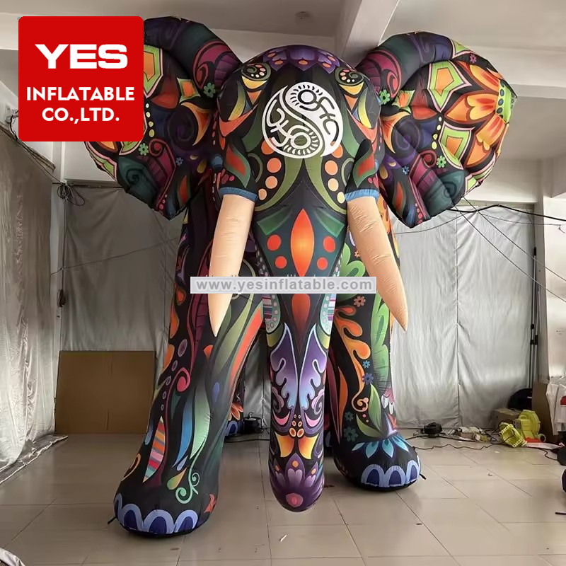 Unique design hanging inflatable colourful elephant model for outdoor event