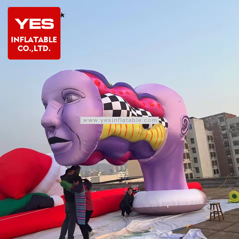 Custom Inflatable Art Modeling Park Lawn Art Decoration Abstract Inflatable Art Face