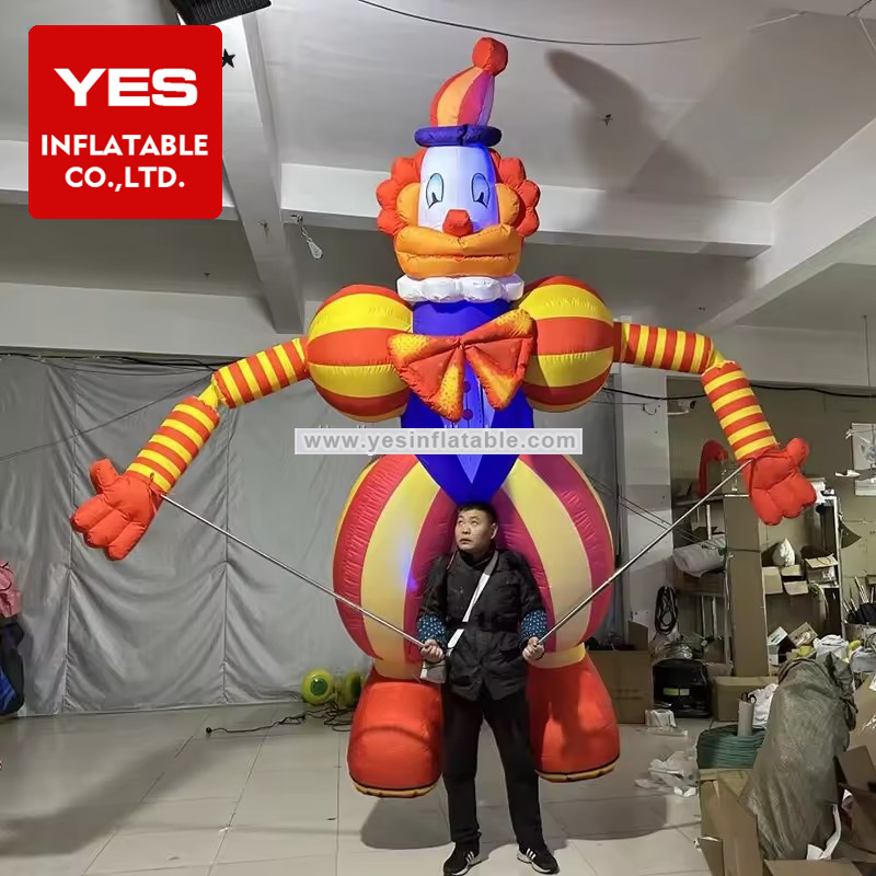 Funny Walking Wearable Parade Costume Colorful Inflatable Clown Puppet Costume With Led Light