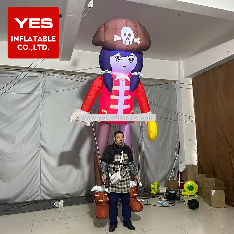 Wholesale Sales Cartoon Movie Characters Inflatable Costumes Inflatable Pirate Show Costume With Led Light